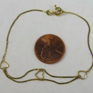 Jewelry - 14k yellow gold Heart bracelet. 6.5"SOLD Jewelry - 14k yellow gold Heart bracelet. 6.5"SOLD